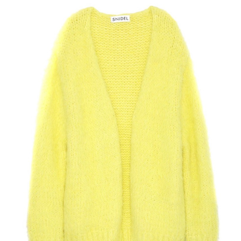 Snidel Yellow Oversized Mohaor Cardigan